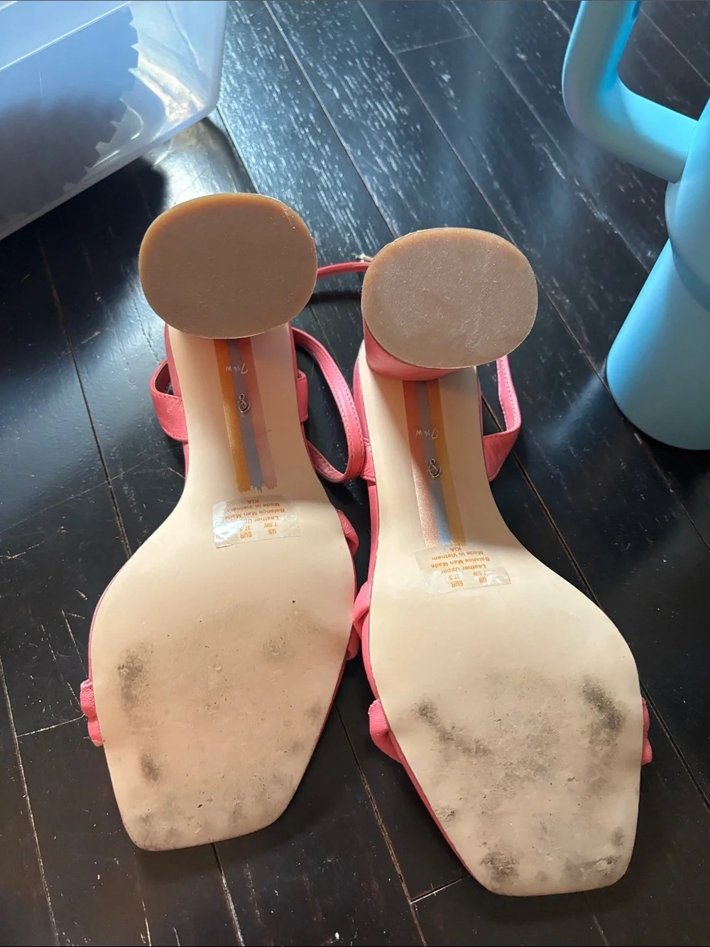 Sam Edelman Hot Pink Strappy Block Heel Sandals